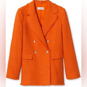 Mango Double Breasted Tweed Blazer Size S | TRENDY